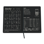 Bocetta notebook Black (Nero) seen from above, two-page spread on 120 gsm colored paper