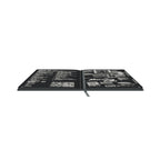 Bocetta notebook Black (Nero), interactive 3D model, open with colored pages